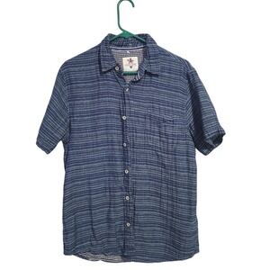 URBAN SHORES gauze cotton Striped Button Front Shirt Short Sleeve Size M